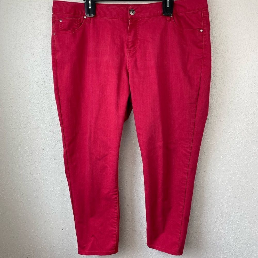 Apt. 9 Red Skinny Leg Jeans Size 18 EUC